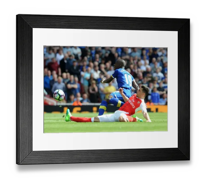 Framed Print : Gabriel vs. Valencia: A Premier League Battle at the Emirates Framed Print : Gabriel vs. Valencia: A Premier League Battle at the Emirates