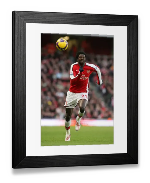 Framed Print : Emmanual Adebayor's Goal: Arsenal's 1-0 Victory over Wigan, Barclays Premier League, Emirates Stadium, London, December 2008