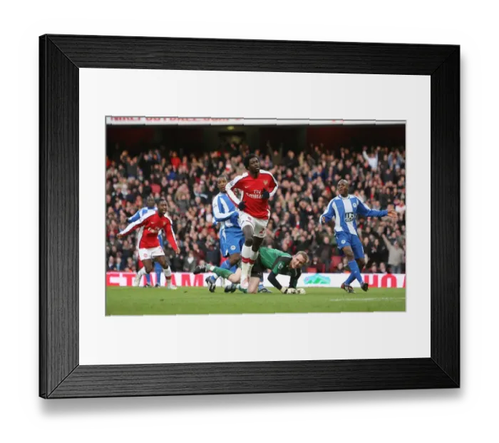 Framed Print : Adebayor Scores Stunner: Arsenal 1-0 Wigan