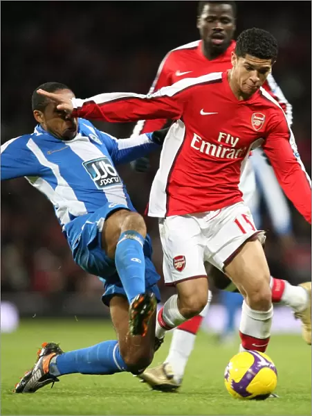 Denilson vs. Wilson Palacios: Arsenal's Edge in the 1:0 Win over Wigan, Barclays Premier League, Emirates Stadium, London, December 6, 2008