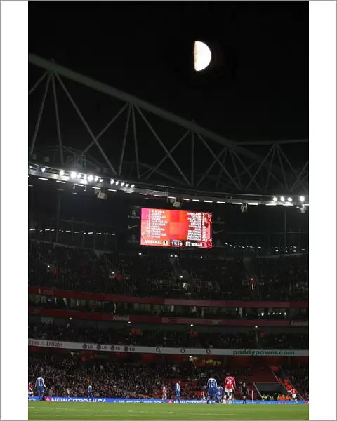 The moon over Emirates Stadium