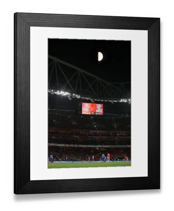 Framed Print : The moon over Emirates Stadium Framed Print : The moon over Emirates Stadium