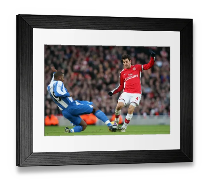 Framed Print : Cesc Fabregas (Arsenal) Titus Bramble (Wigan) Framed Print : Cesc Fabregas (Arsenal) Titus Bramble (Wigan)