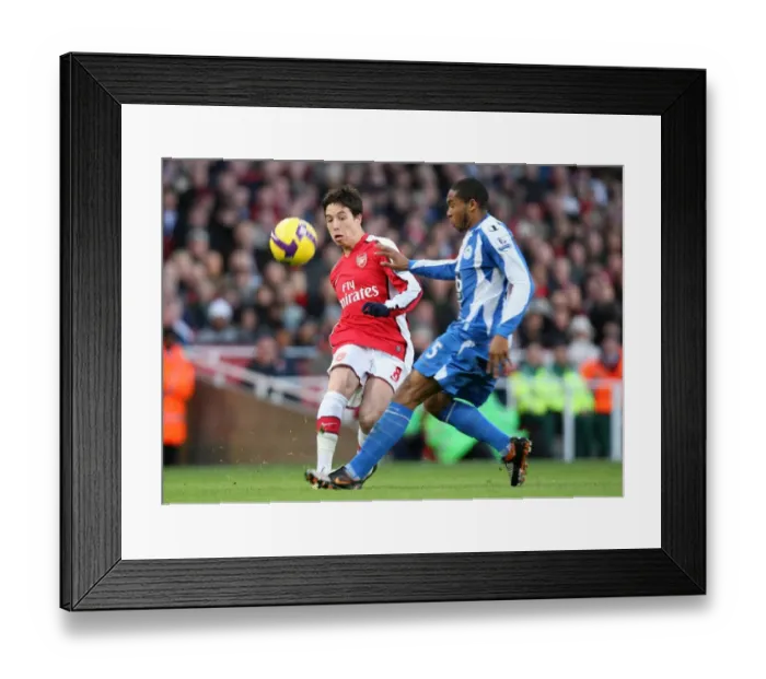 Framed Print : Samir Nasri (Arsenal) Wilson Palacios (Wigan)