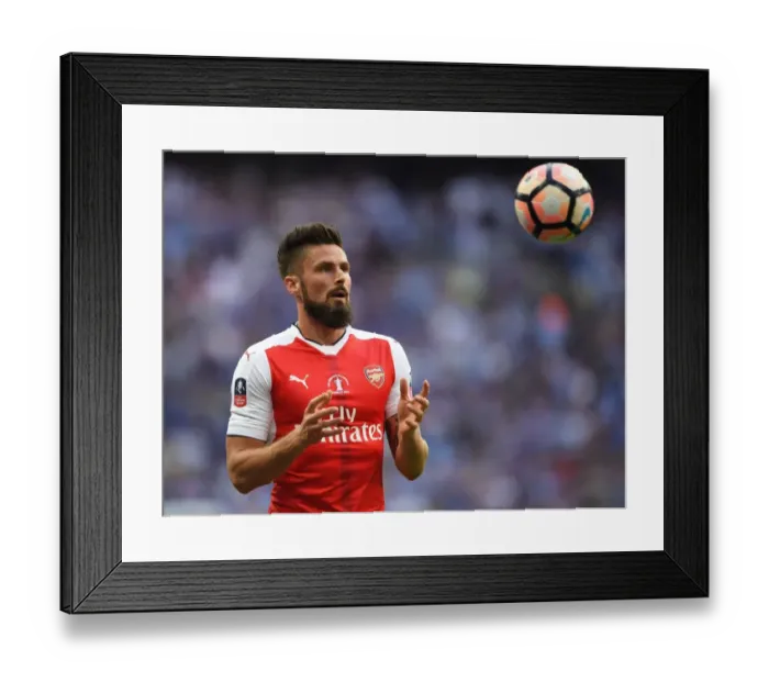 Framed Print : Olivier Giroud at the FA Cup Final: Arsenal's Winning Moment Against Chelsea, 2017