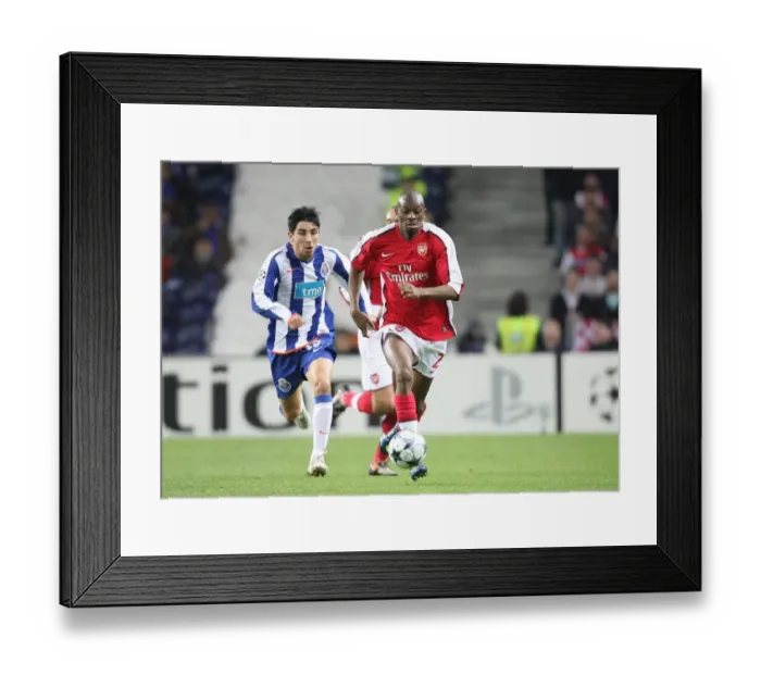 Framed Print : Abu Diaby (Arsenal) Fucile (FC Porto)