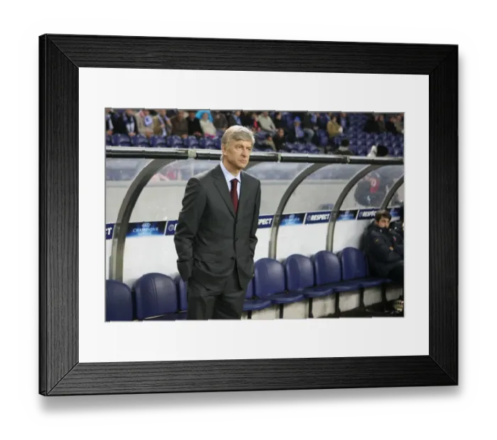 Framed Print : Arsene Wenger Faces 2:0 Deficit Against FC Porto in UEFA Champions League, Group G (10 / 12 / 2008) Framed Print : Arsene Wenger Faces 2:0 Deficit Against FC Porto in UEFA Champions League, Group G (10 / 12 / 2008)