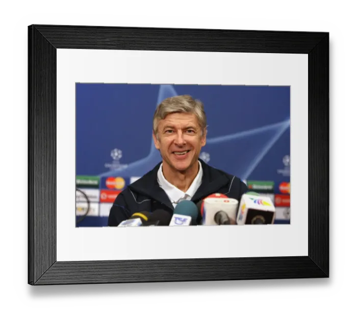 Framed Print : Arsene Wenger at Arsenal Press Conference Before FC Porto Clash, UEFA Champions League, Porto, 2008