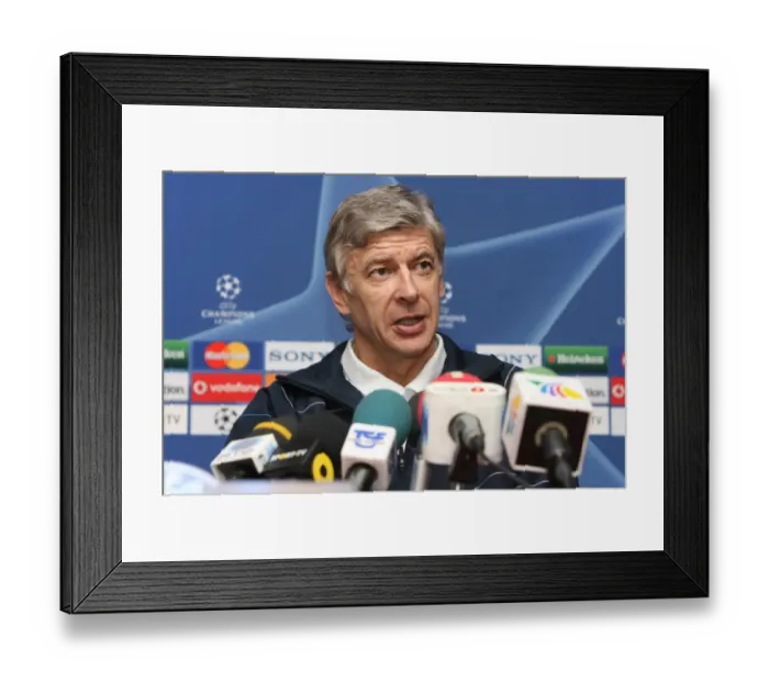 Framed Print : Arsene Wenger's Pre-Match Press Conference: FC Porto Showdown, UEFA Champions League, 2008