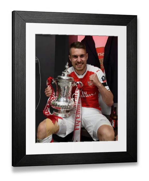 Framed Print : Aaron Ramsey's Triumphant FA Cup Celebration: Arsenal's Victory over Chelsea, 2017