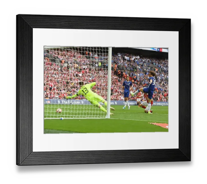 Framed Print : Arsenal's Aaron Ramsey Scores Stunning Goal Past Chelsea's Thibaut Courtois in FA Cup Final Framed Print : Arsenal's Aaron Ramsey Scores Stunning Goal Past Chelsea's Thibaut Courtois in FA Cup Final