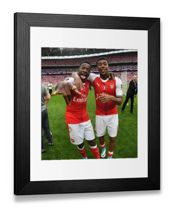 Framed Print : Arsenal's Welbeck and Iwobi: FA Cup Victory Celebration over Chelsea Framed Print : Arsenal's Welbeck and Iwobi: FA Cup Victory Celebration over Chelsea