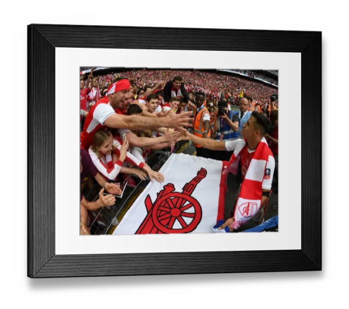 Framed Print : Alexis Sanchez and Arsenal Fans Celebrate FA Cup Victory over Chelsea