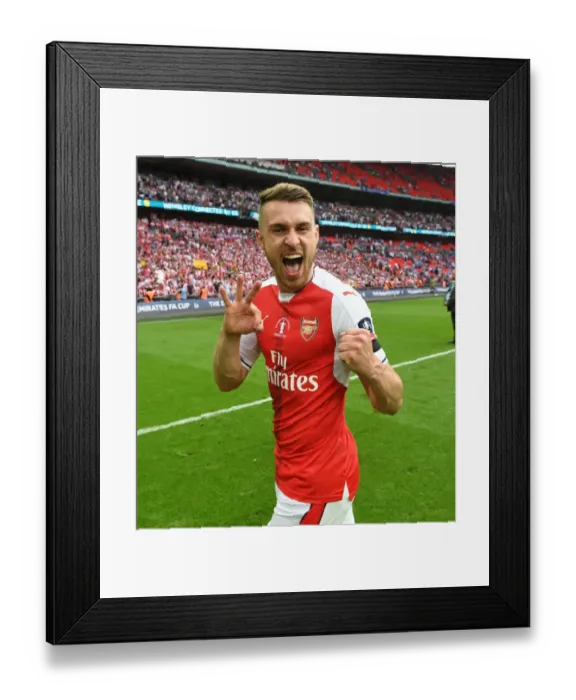 Framed Print : Aaron Ramsey's Triumphant FA Cup Celebration: Arsenal Beats Chelsea