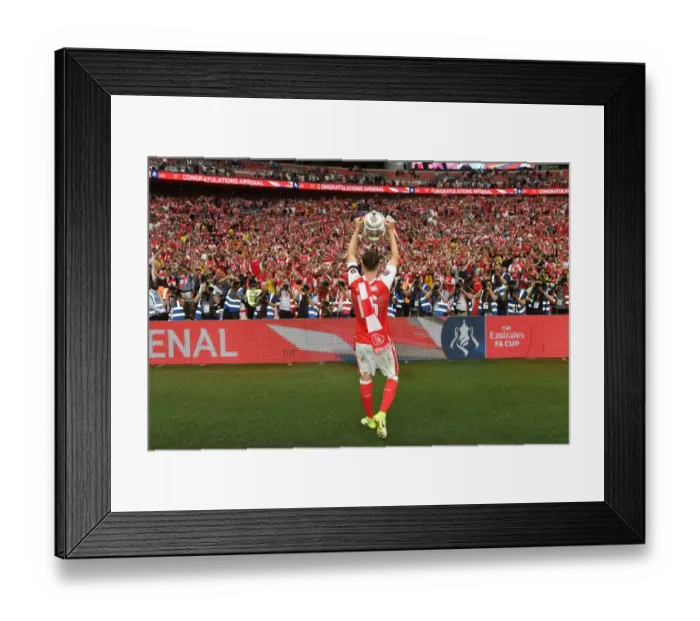 Framed Print : Rob Holding Amidst Jubilant Arsenal Fans: FA Cup Victory Celebration (vs. Chelsea, 2017)