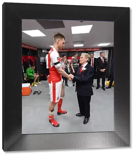 Arsenal's Per Mertesacker and Director Ken Friar Celebrate FA Cup Victory