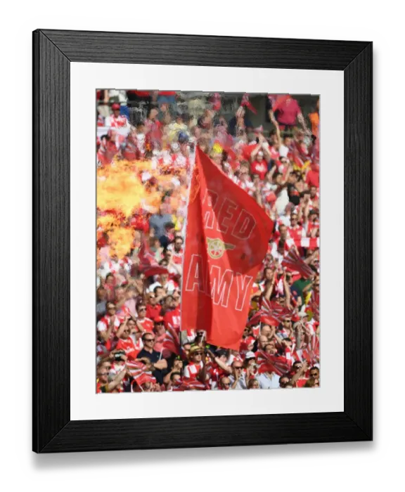 Framed Print : Arsenal vs. Chelsea: The FA Cup Final at Wembley Stadium (2017) - Arsenal's Flag at the Showdown Framed Print : Arsenal vs. Chelsea: The FA Cup Final at Wembley Stadium (2017) - Arsenal's Flag at the Showdown