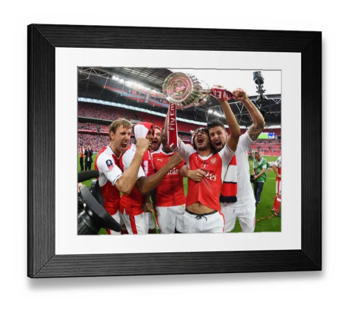 Framed Print : Arsenal's FA Cup Victory: Monreal, Iwobi, Mustafi, Welbeck, Elneny, and Giroud Celebrate Framed Print : Arsenal's FA Cup Victory: Monreal, Iwobi, Mustafi, Welbeck, Elneny, and Giroud Celebrate