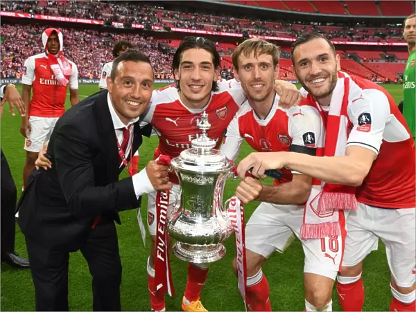 Arsenal Celebrate FA Cup Victory: Cazorla, Bellerin, Monreal, Perez