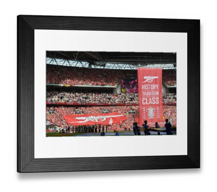 Framed Print : Arsenal FA Cup Final 2017: Pride and Passion Unveiled through Banners Framed Print : Arsenal FA Cup Final 2017: Pride and Passion Unveiled through Banners