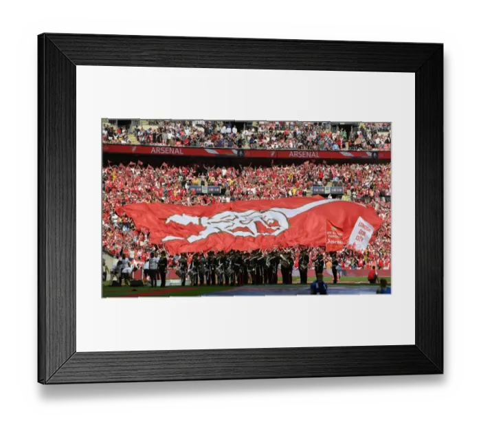 Framed Print : Arsenal vs Chelsea: FA Cup Final - Arsenal Banners at Wembley Stadium