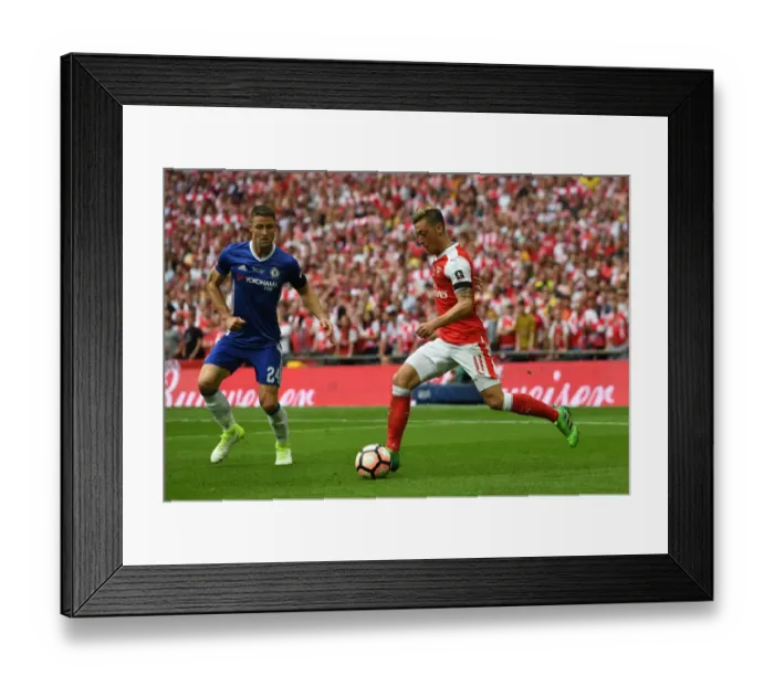 Framed Print : Mesut Ozil vs. Gary Cahill: A Battle at the FA Cup Final Framed Print : Mesut Ozil vs. Gary Cahill: A Battle at the FA Cup Final