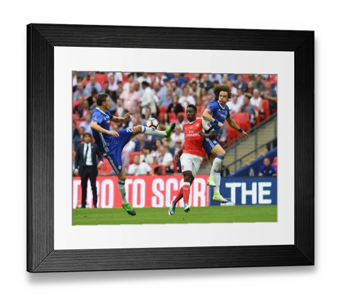 Framed Print : Arsenal vs. Chelsea: Clash of Titans - FA Cup Final 2017: Welbeck vs. Matic, Luiz