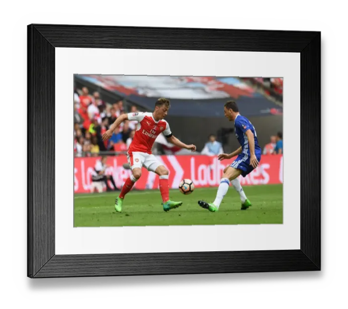 Framed Print : Mesut Ozil vs. Nemanja Matic: A Battle at the FA Cup Final