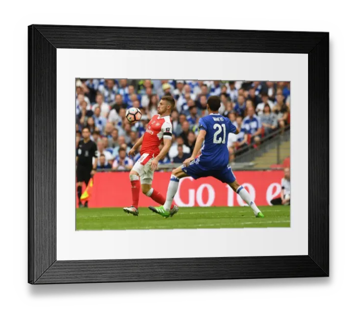 Framed Print : Arsenal's Aaron Ramsey Faces Off Against Chelsea's Nemanja Matic in FA Cup Final Showdown