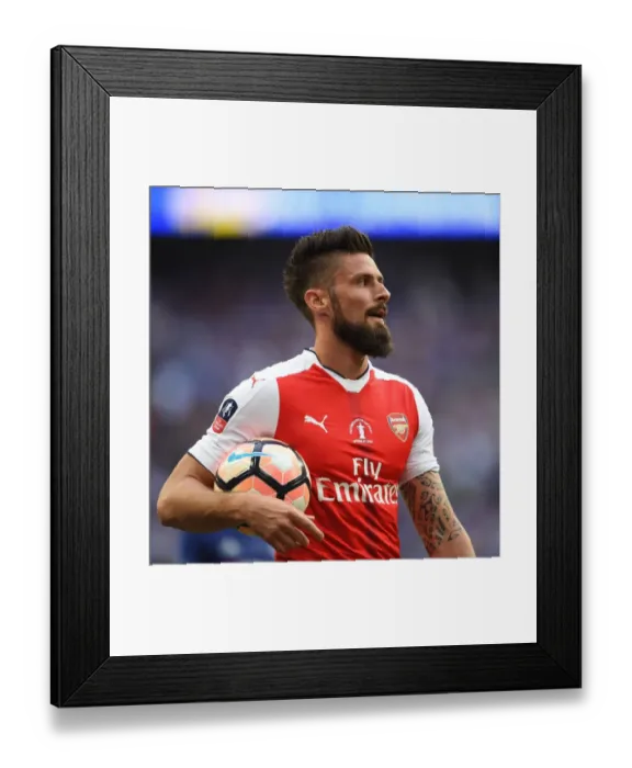 Framed Print : Olivier Giroud at the 2017 FA Cup Final: Arsenal vs. Chelsea