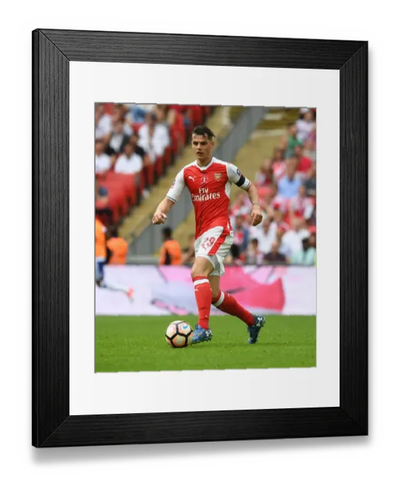 Framed Print : Granit Xhaka at the FA Cup Final: Arsenal vs. Chelsea