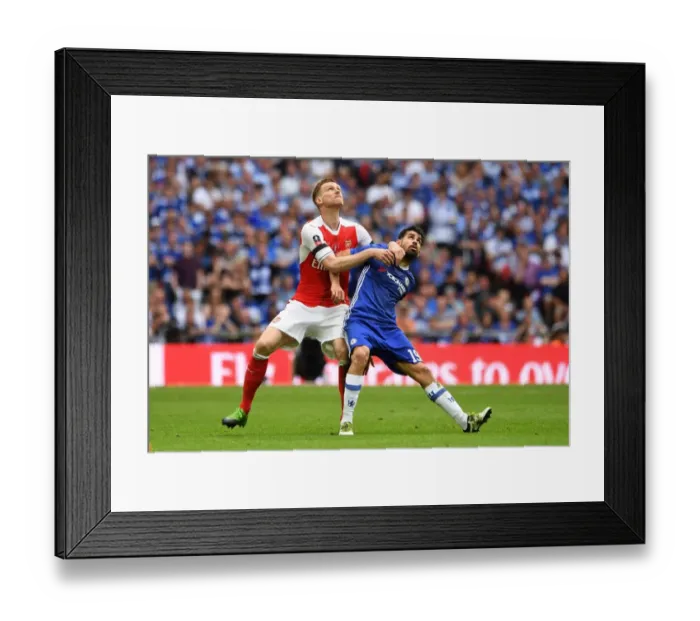 Framed Print : Arsenal vs. Chelsea: Mertesacker vs. Costa - The FA Cup Final Showdown Framed Print : Arsenal vs. Chelsea: Mertesacker vs. Costa - The FA Cup Final Showdown