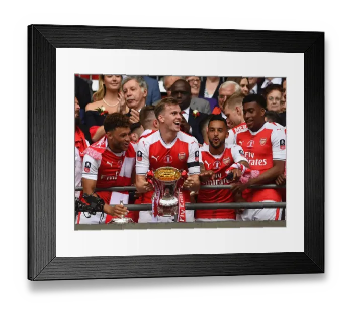 Framed Print : Rob Holding: FA Cup Victory Celebration with Arsenal after Arsenal vs. Chelsea (2017)