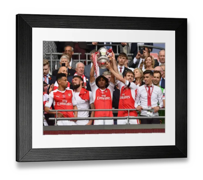 Framed Print : Arsenal's Elneny and Monreal Celebrate FA Cup Victory