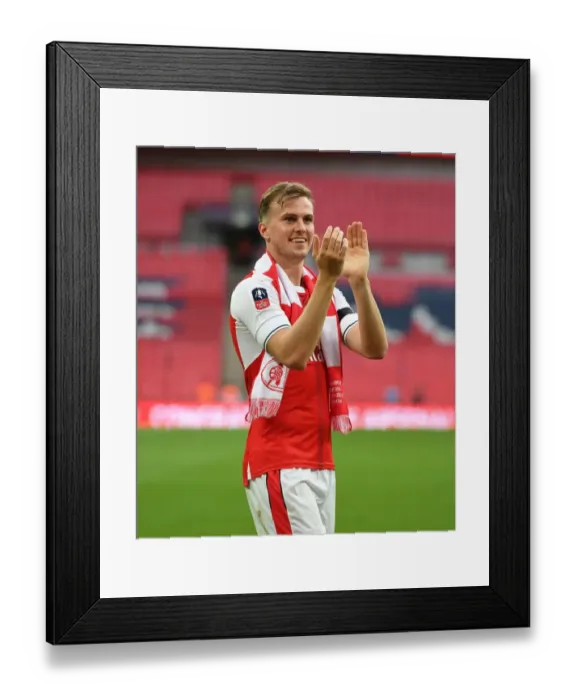Framed Print : Rob Holding's Triumph: Arsenal's FA Cup Victory over Chelsea, 2017