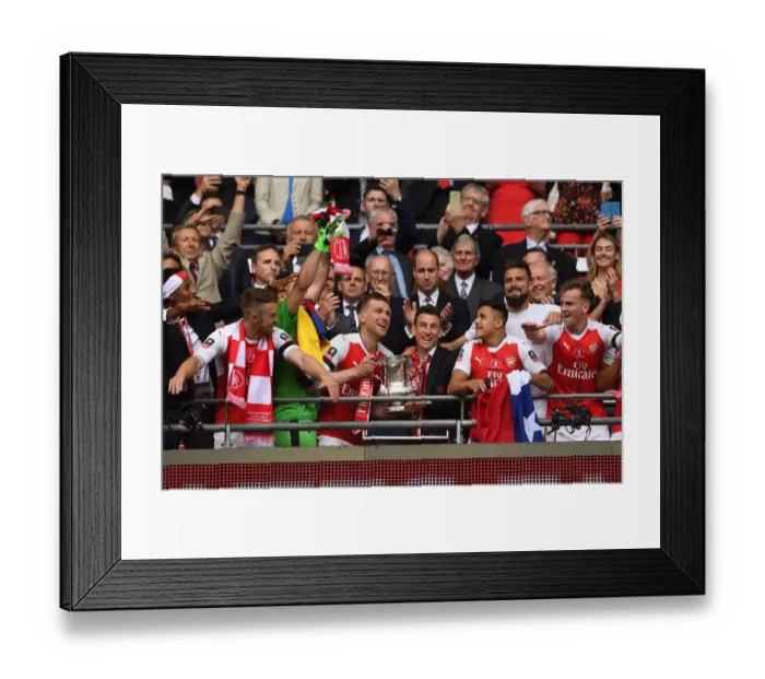 Framed Print : Arsenal FA Cup Victory: Per Mertesacker and Laurent Koscielny Celebrate with the Trophy after Beating Chelsea 2-1 Framed Print : Arsenal FA Cup Victory: Per Mertesacker and Laurent Koscielny Celebrate with the Trophy after Beating Chelsea 2-1