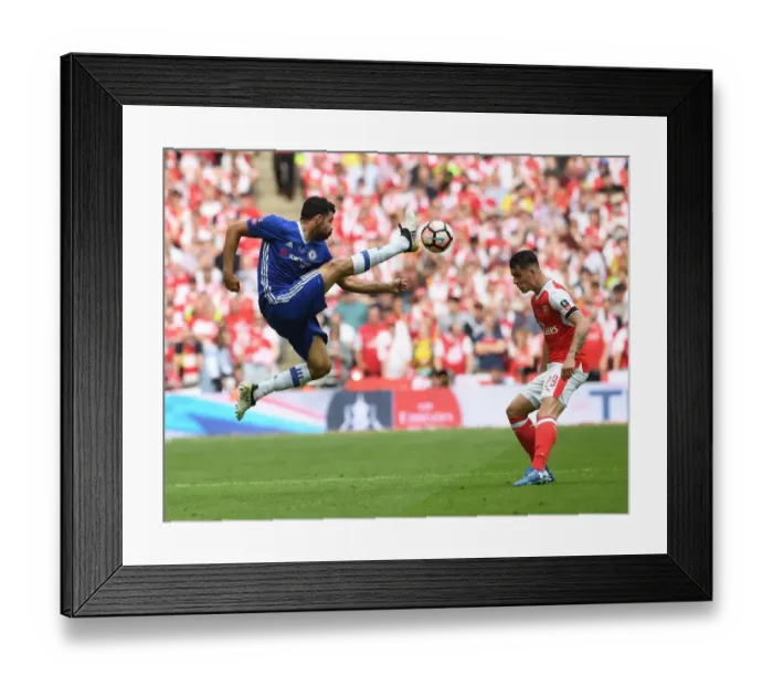 Framed Print : Arsenal's Xhaka and Costa Clash in FA Cup Final Showdown: Arsenal 2-1 Chelsea at Wembley