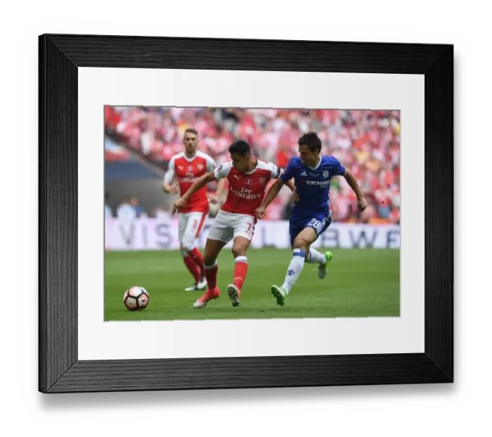 Framed Print : Arsenal's FA Cup Triumph: Sanchez vs. Azpilicueta (2017) - Arsenal 2:1 Chelsea
