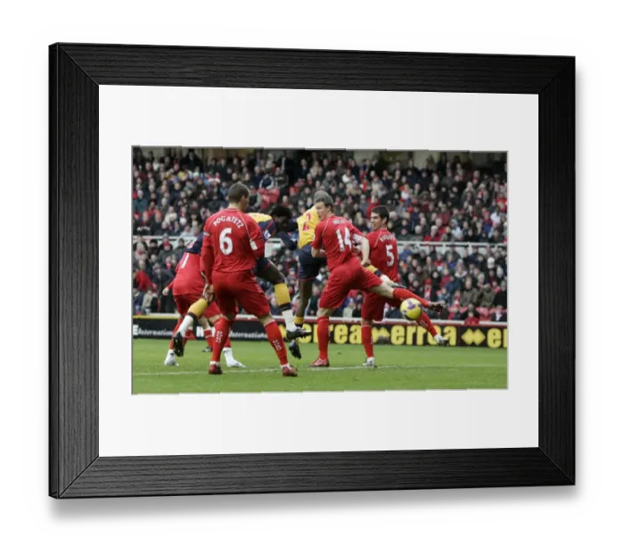 Framed Print : Adebayor's Stunning Goal: Arsenal 1-1 Middlesbrough, Emmanuel Outscores Huth and Pogatetz Framed Print : Adebayor's Stunning Goal: Arsenal 1-1 Middlesbrough, Emmanuel Outscores Huth and Pogatetz