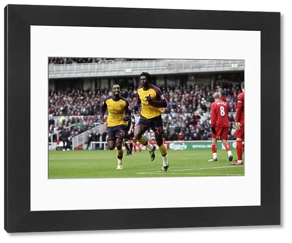 Adebayor and Djourou: Unforgettable Goal Celebration at Middlesbrough's Riverside Stadium (Barclays Premier League, 13 / 12 / 08)