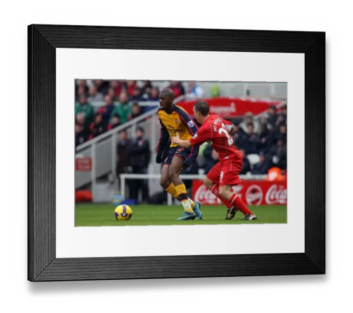 Framed Print : Abou Diaby vs. Tony McMahon: Stalemate at The Riverside Stadium, Middlesbrough (Barclays Premier League, 13 / 12 / 08)
