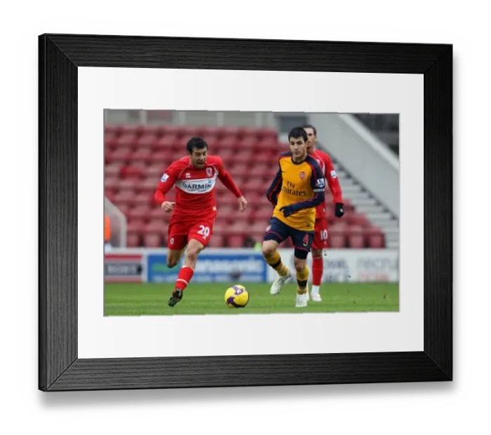 Framed Print : Ces Fabregas (Arsenal) Julio Arca (Middlesbrough) Framed Print : Ces Fabregas (Arsenal) Julio Arca (Middlesbrough)