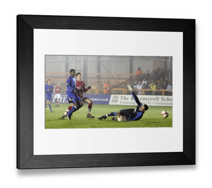 Framed Print : Mark Randall scores Arsenals 1st goal past Asmir Begovic Framed Print : Mark Randall scores Arsenals 1st goal past Asmir Begovic