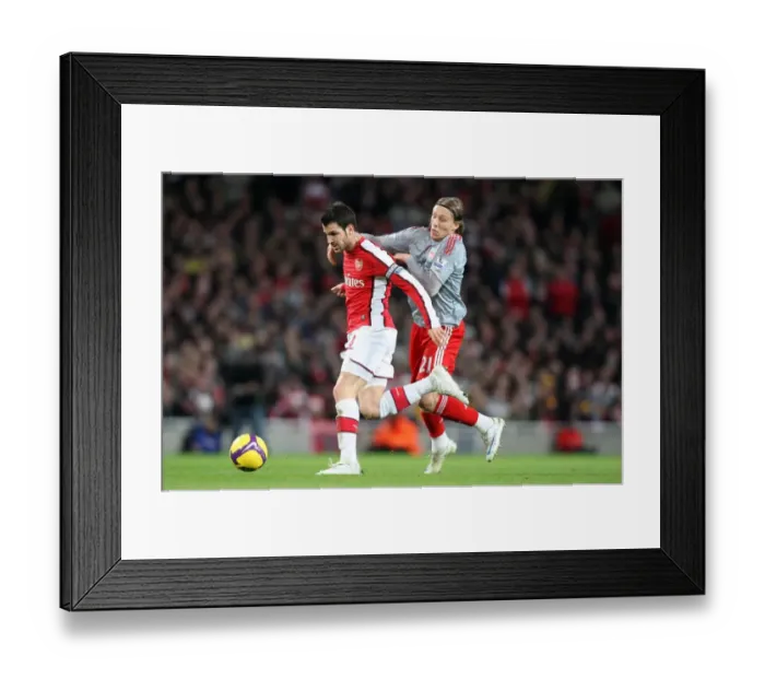 Framed Print : Cesc Fabregas (Arsenal) Lucas (Liverpool) Framed Print : Cesc Fabregas (Arsenal) Lucas (Liverpool)