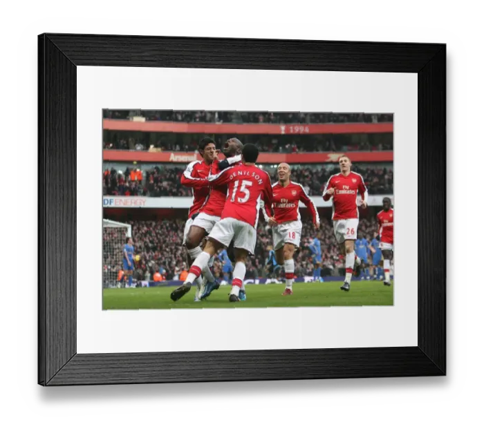 Framed Print : Arsenal's Gallas and Teamsmates Celebrate 1:0 Victory Over Portsmouth Framed Print : Arsenal's Gallas and Teamsmates Celebrate 1:0 Victory Over Portsmouth