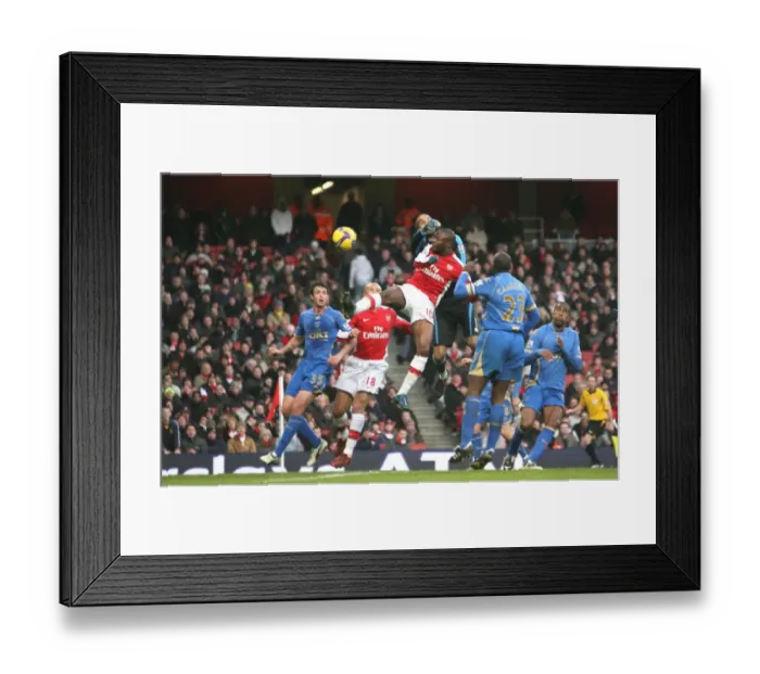 Framed Print : William Gallas heads past David James to score the Arsenal goal