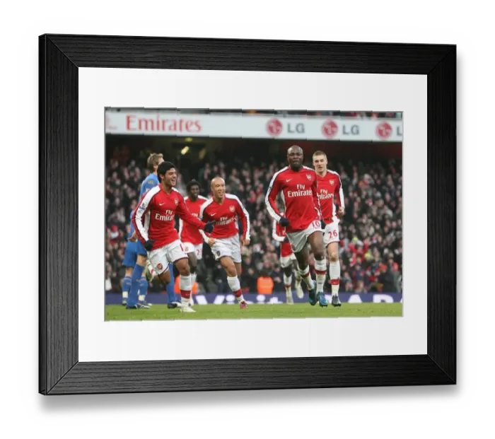 Framed Print : Gallas, Vela, Bendtner, and Silvestre: Arsenal's Unforgettable Celebration After Gallas Goal vs. Portsmouth (1:0), December 2008 Framed Print : Gallas, Vela, Bendtner, and Silvestre: Arsenal's Unforgettable Celebration After Gallas Goal vs. Portsmouth (1:0), December 2008