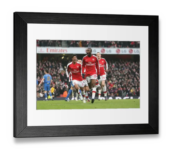 Framed Print : Gallas and Vela: Arsenal's Unforgettable Goal Celebration vs. Portsmouth (2008)