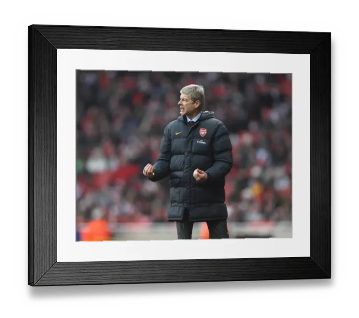 Framed Print : Arsene Wenger Celebrates Arsenal's 1-0 Win Over Portsmouth, Barclays Premier League, Emirates Stadium, London, 2008 Framed Print : Arsene Wenger Celebrates Arsenal's 1-0 Win Over Portsmouth, Barclays Premier League, Emirates Stadium, London, 2008