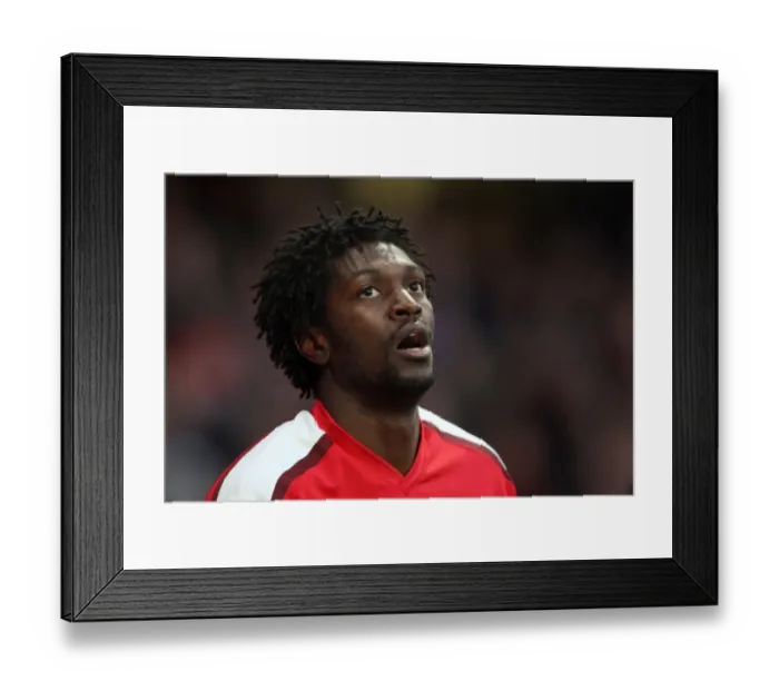 Framed Print : Adebayor's Decisive Strike: Arsenal's 1-0 Victory Over Portsmouth, Barclays Premier League, Emirates Stadium (December 28, 2008)